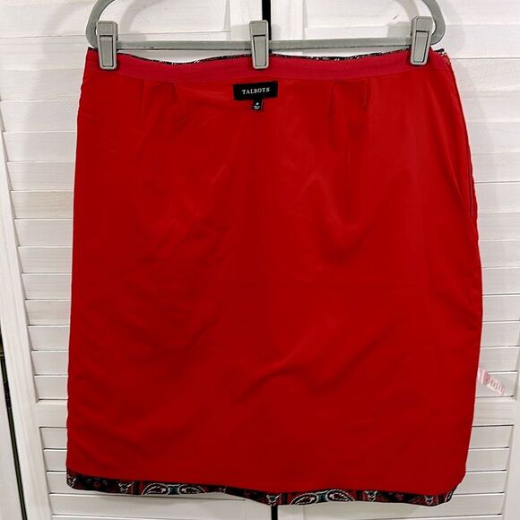 Talbots Skirt Size 16 Paisley Opulent Wrap Work Wear Office - Picture 11 of 14